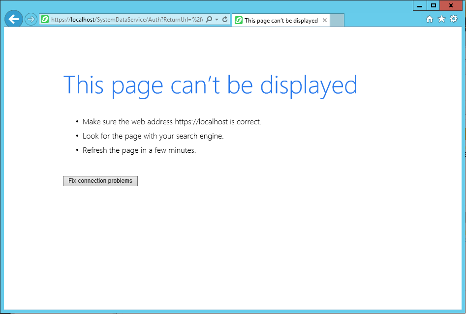 Page Cannot Be Displayed