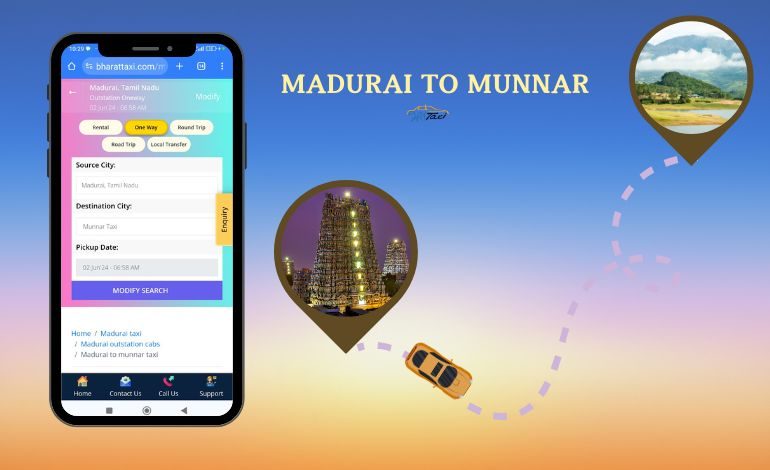 Madurai to Munnar- Bharat Taxi