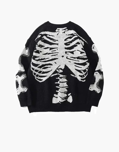 Y2K-BONE-PRINT-SWEATER